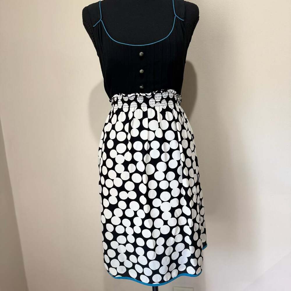 Y2K 2000s Whimsical Floreat Black Polka Dot Rare Anthropology Dress